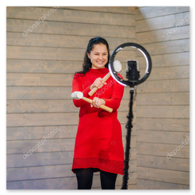 Fotobox-Aufbau mit Licht und Hintergrund